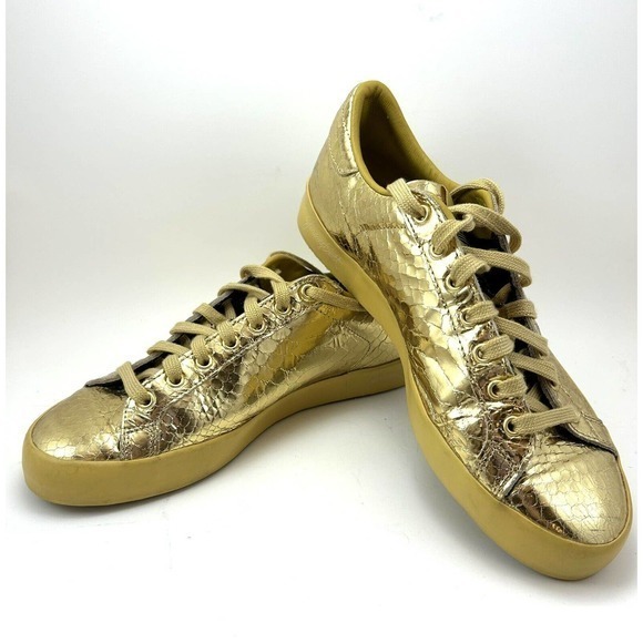 Adidas JS Rod Laver Jeremy Scott Gold Sneakers D65861 Men's 7.5 Snakeskin Shoes‎ - Picture 2 of 16